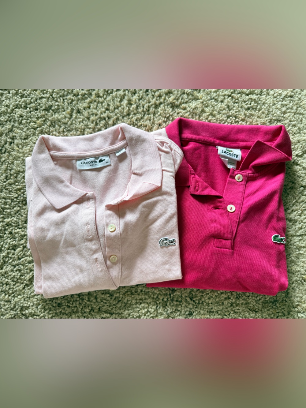Lacoste Women’s Polo Shirt Bundle Size 40 Pink Lavender Long Short Sleeve Set 2